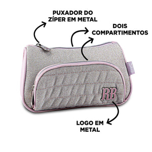 Estojo Rebecca bonbon Rosa Brilhante - Papelaria Encantada
