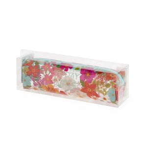 Estojo transparente Flores - Papelaria Encantada