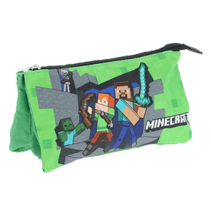 Estojo triplo Minecraft - Papelaria Encantada
