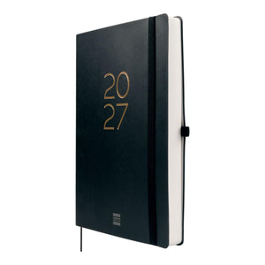 Agenda diária Finocam Capri preta 2027 B5 176 × 250 mm — capa