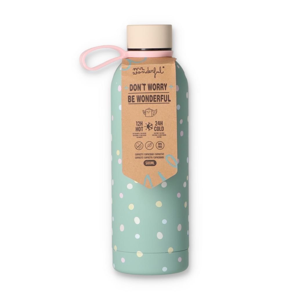 Garrafa Térmica 500ml - Polka Dots - Papelaria Encantada