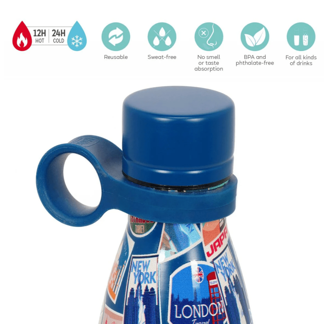 Garrafa térmica Adesivos de viagem 500ml Legami - Papelaria Encantada