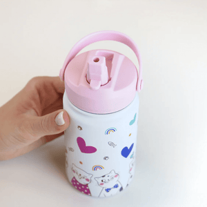 Garrafa térmica kitty world ice/pink 330ml - Papelaria Encantada
