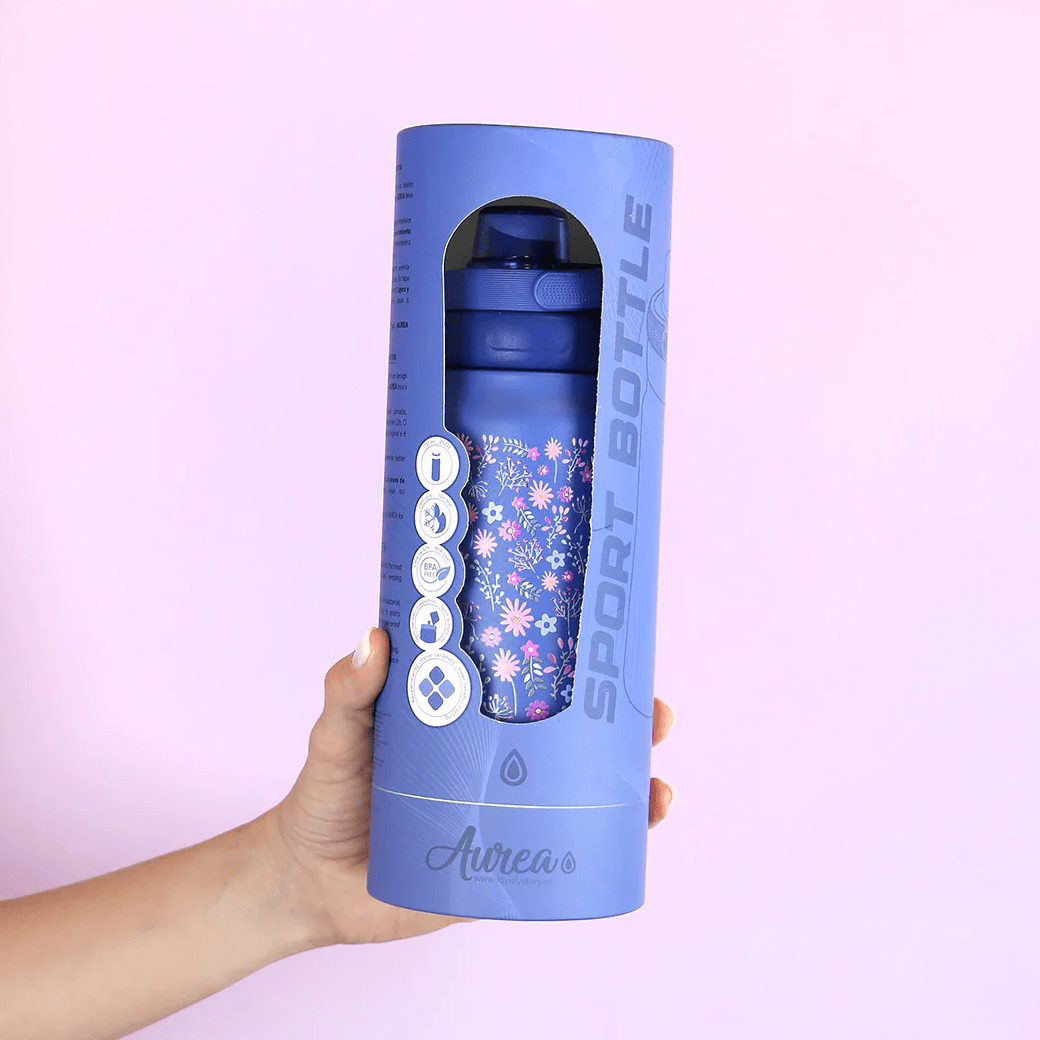 Garrafa térmica Sport - Mazarine - Floral Vibes 750ML - Papelaria Encantada