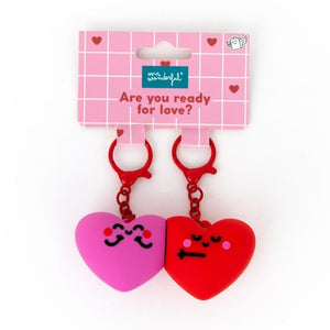 Kit de 2 Porta - chaves - Corações Fúcsia e Vermelho - Mr wonderful - Papelaria Encantada
