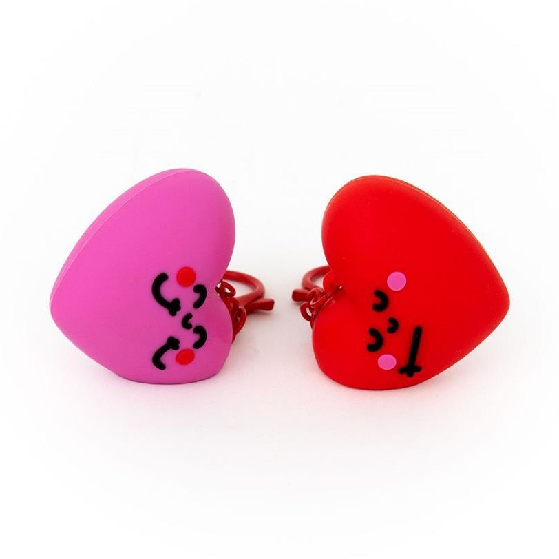 Kit de 2 Porta - chaves - Corações Fúcsia e Vermelho - Mr wonderful - Papelaria Encantada