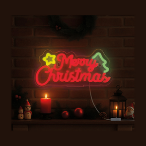 Lâmpada LED com efeito néon - Feliz Natal - É um sinal - Papelaria Encantada