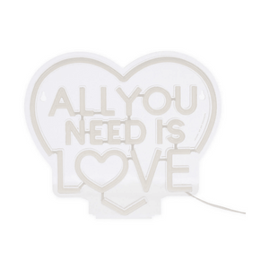 Lâmpada LED com efeito neon - Tudo que você precisa é amor - É um sinal - Papelaria Encantada