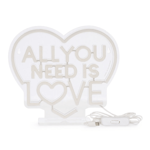 Lâmpada LED com efeito neon - Tudo que você precisa é amor - É um sinal - Papelaria Encantada