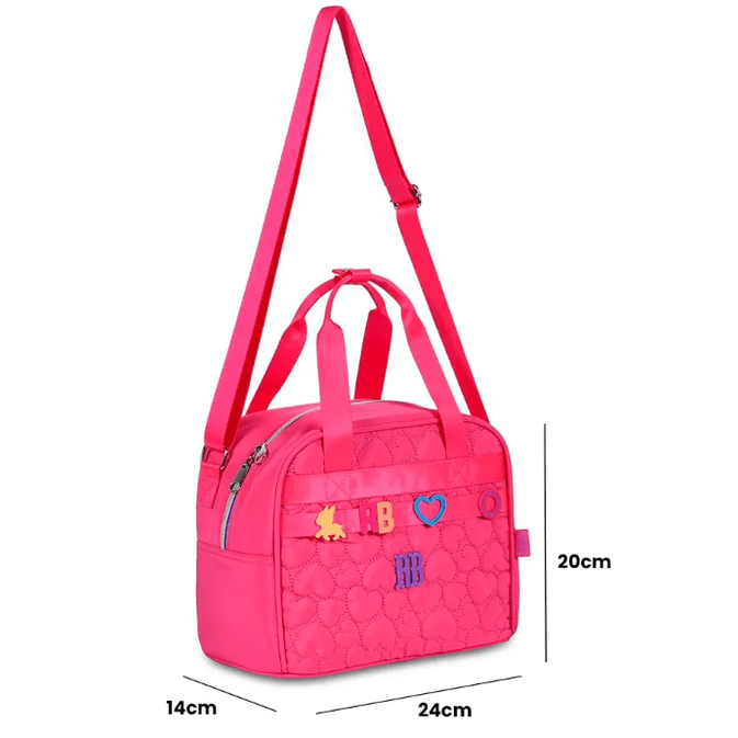 Lancheira Térmica Rebecca Bonbon Soft Texturizado com Matelassê Rosa - Papelaria Encantada