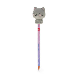 Lápis com boneco squishy Gato - Legami - Papelaria Encantada