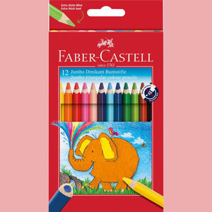 Lápis cor Faber-Castell triangular Jumbo cx12 - Papelaria Encantada