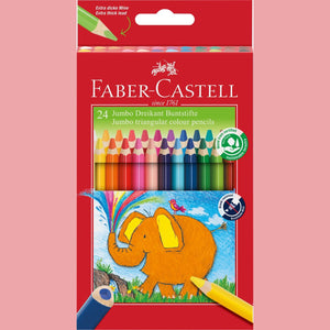 Lápis cor Faber-Castell triangular Jumbo cx24 - Papelaria Encantada
