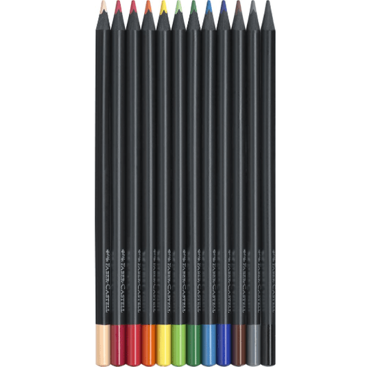 Lápis de Cor Faber-Castell Black Edition 12 Unidades - Papelaria Encantada