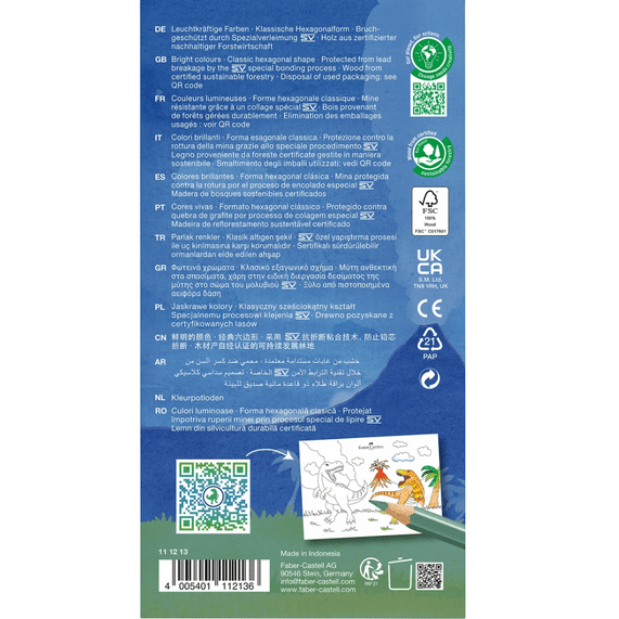 Lápis de cor Faber - Castell Dinossauro 10+3 - Papelaria Encantada