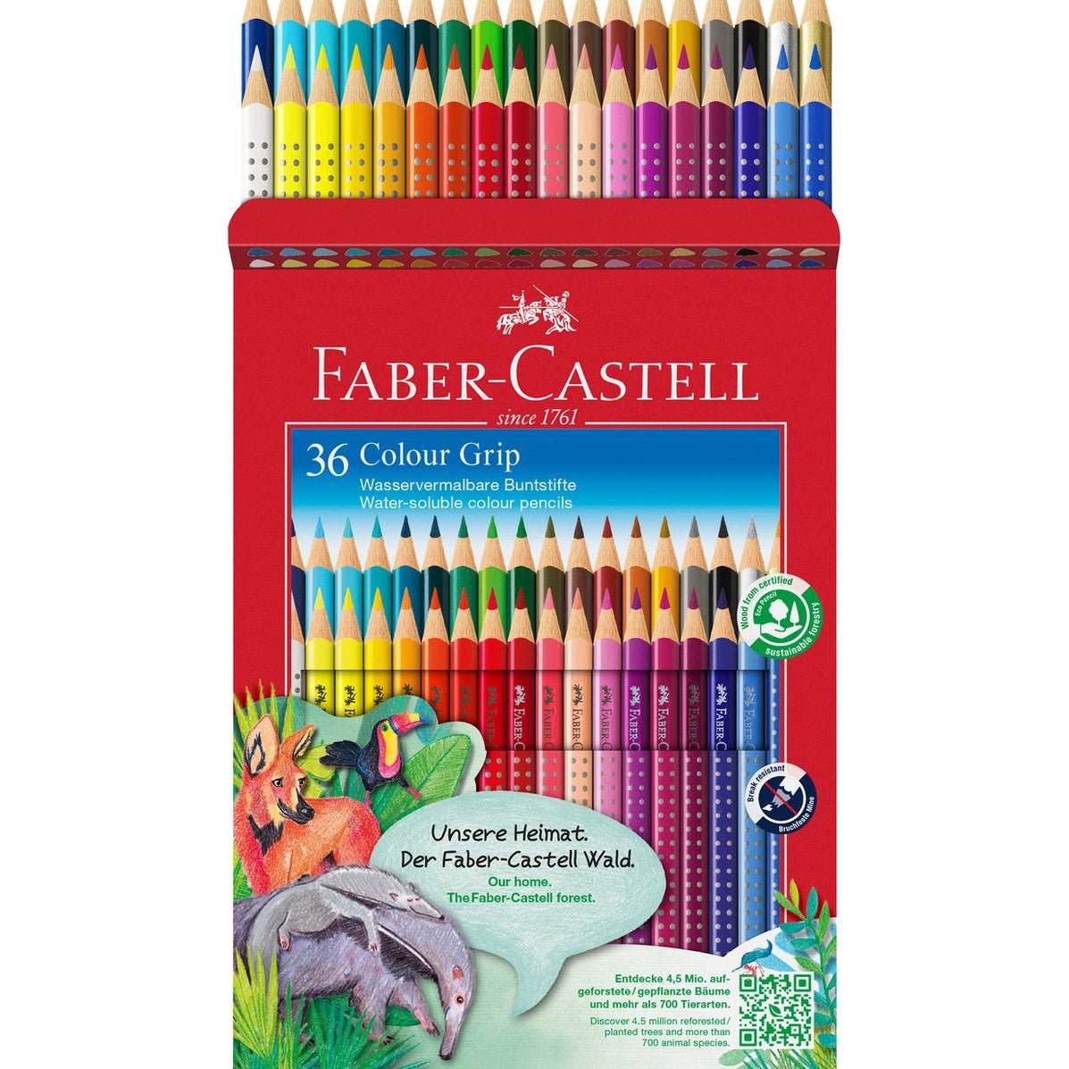 Lápis de cor Faber-Castell Grip 36 cores - Papelaria Encantada