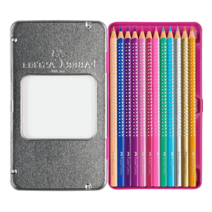 Lápis de cor Sparkle caixa metálica cx12 Faber - Castell - Papelaria Encantada