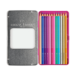 Lápis de cor Sparkle caixa metálica cx12 Faber - Castell - Papelaria Encantada