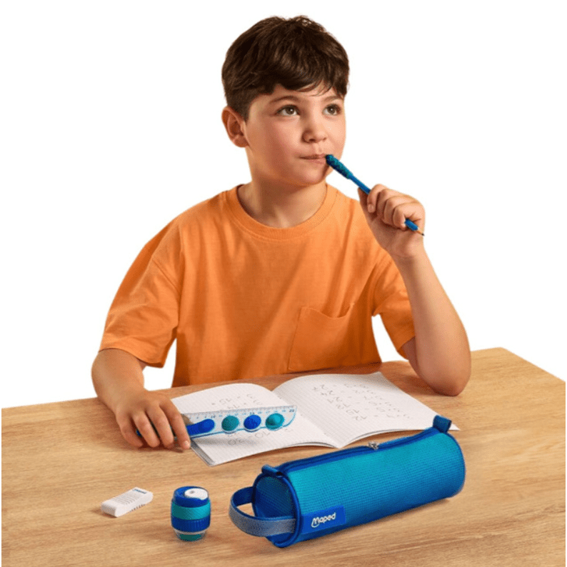 Lápis grafite MAPED Kidy Learn Concentration HB nº 2 com topper mastigável - Papelaria Encantada