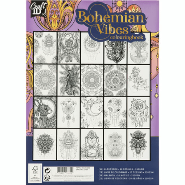 Livro de Colorir com 20 Folhas Bohemian Vibes - Papelaria Encantada