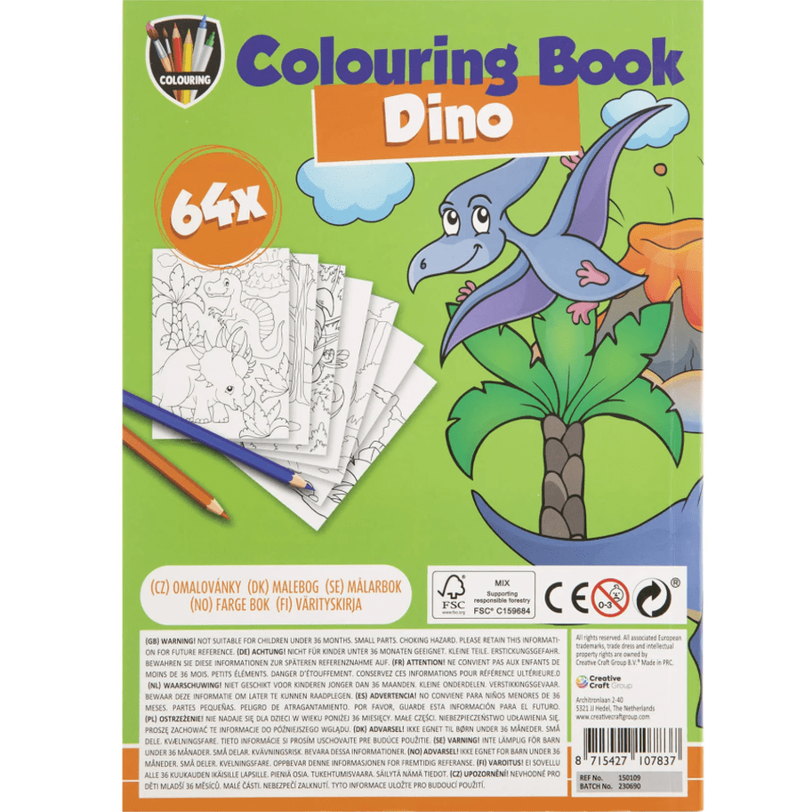 Livro para colorir 64 paginas Dino - Papelaria Encantada