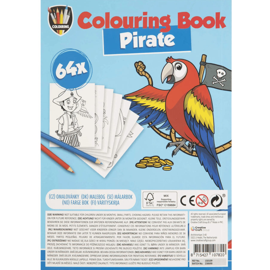 Livro para colorir 64 paginas Pirata - Papelaria Encantada