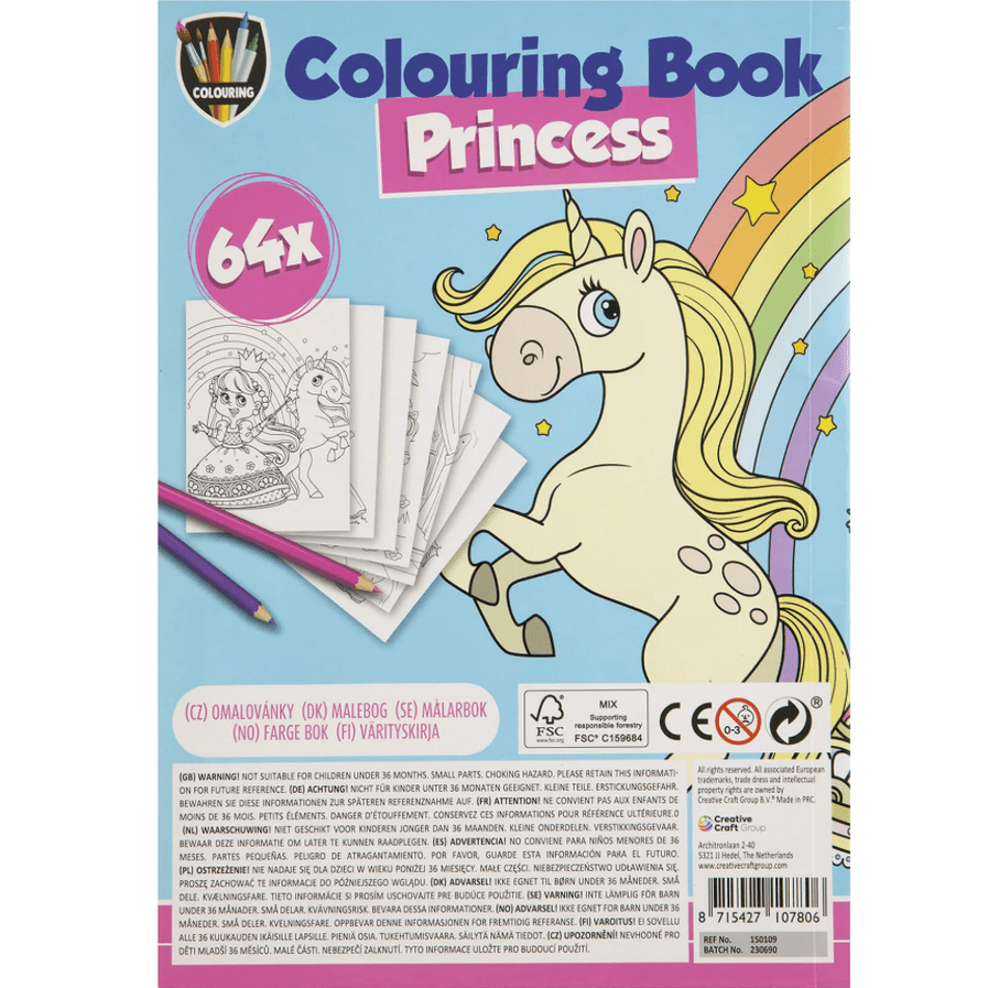 Livro para colorir 64 paginas Princesas - Papelaria Encantada