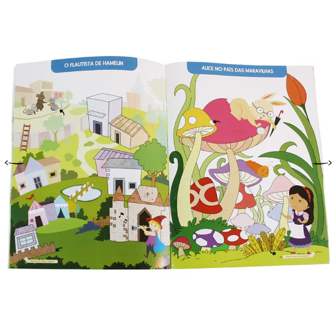 Livro para colorir - Brincar com os Contos – Labirintos - Papelaria Encantada
