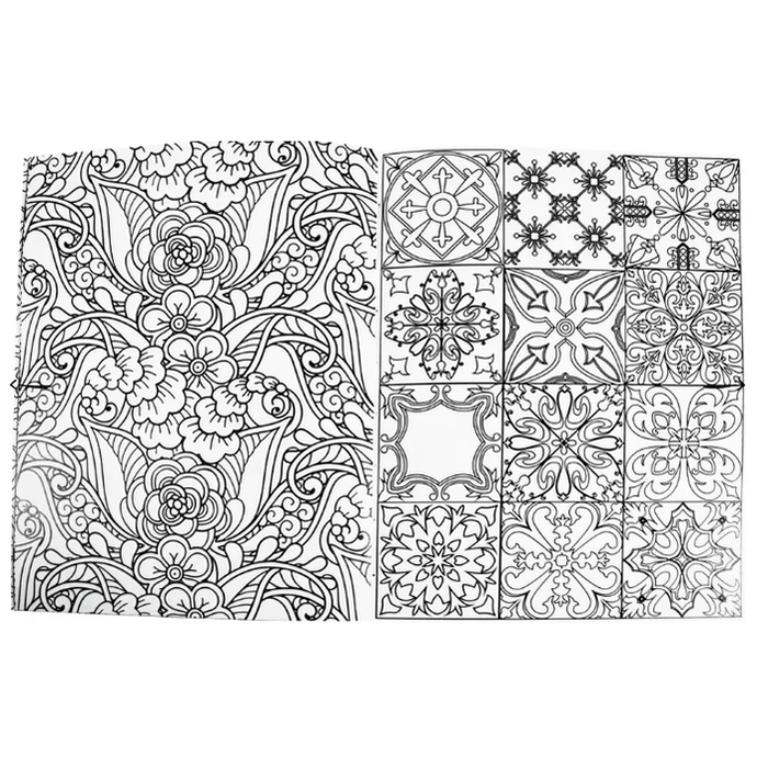 Livro para colorir - Colouring Calm and Peace – Azulejos - Papelaria Encantada