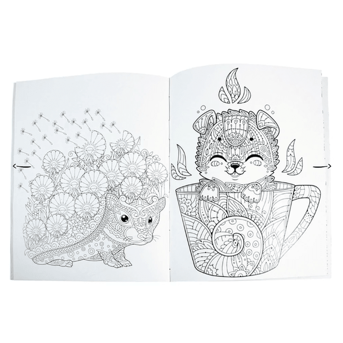 Livro para colorir - Colouring Calm and Peace – Baby Animals - Papelaria Encantada