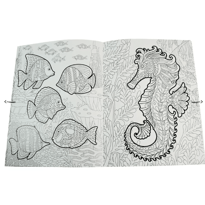 Livro para colorir - Colouring Calm and Peace – Ocean - Papelaria Encantada