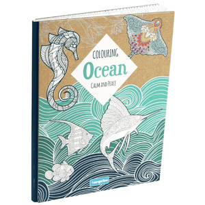 Livro para colorir - Colouring Calm and Peace – Ocean - Papelaria Encantada