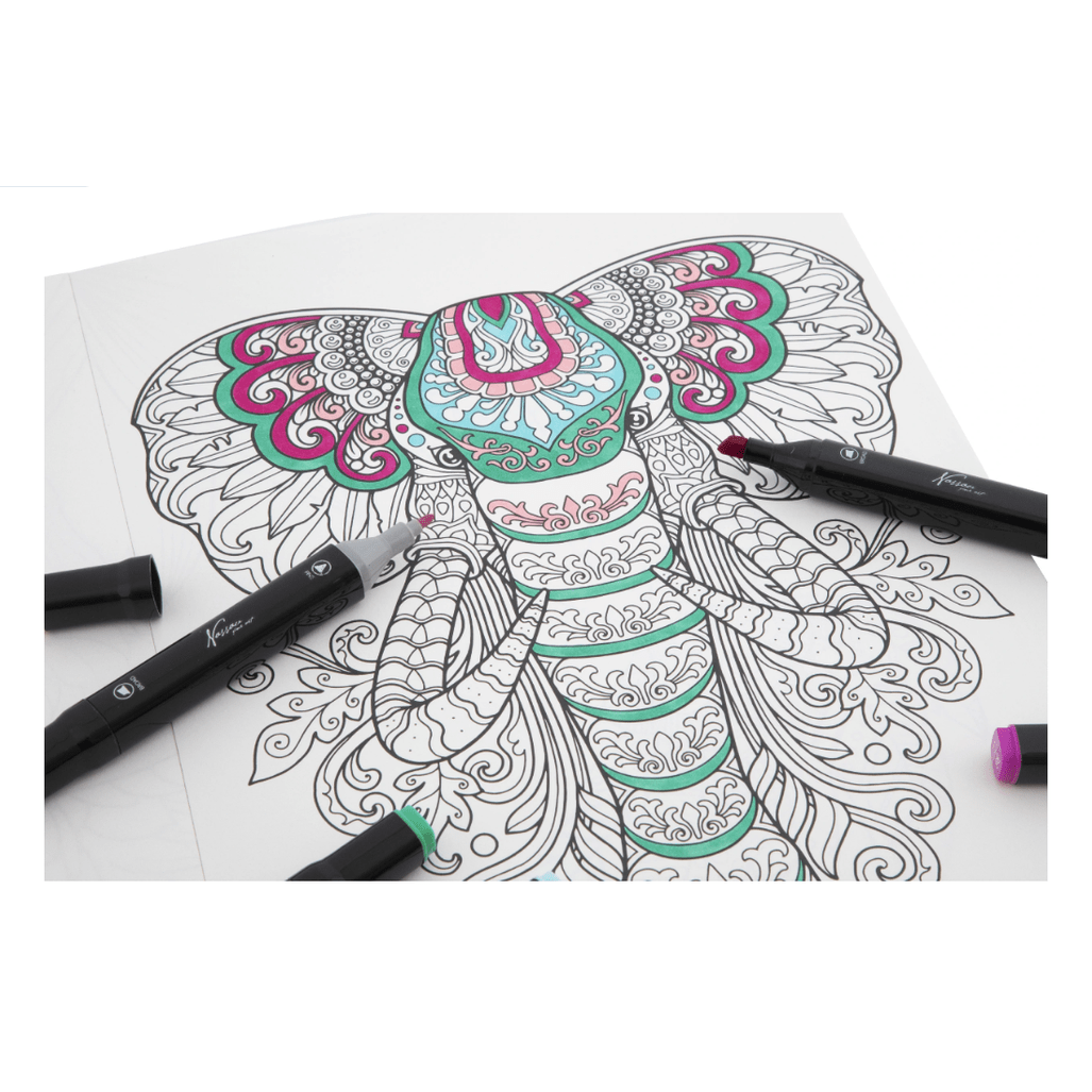 Livros de colorir antiestresse para adultos com motivos de animais, 16 peças 25,2 x 35,2 cm - Papelaria Encantada