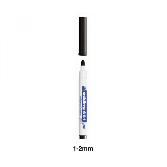 Marcador para quadro banco edding 661 Preto - Papelaria Encantada