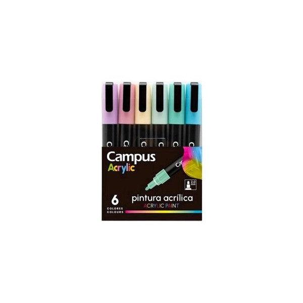 Marcadores Acrílico Campus pack 6