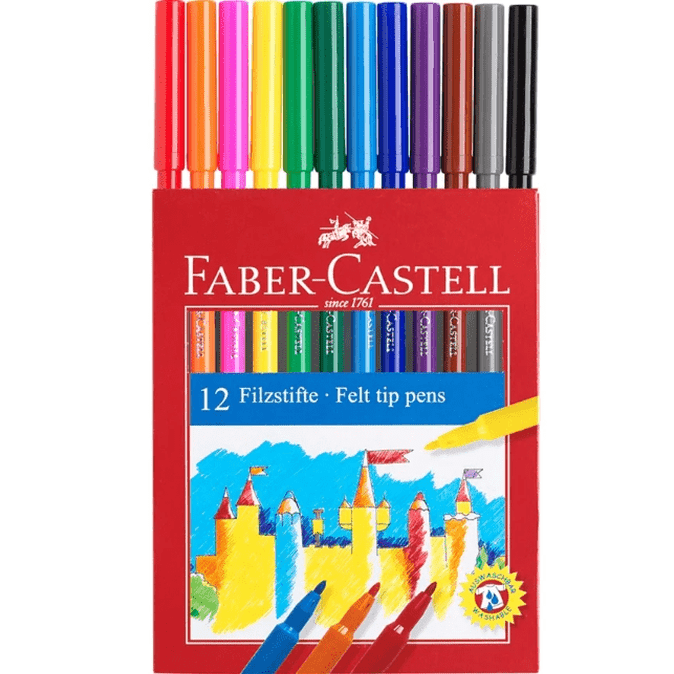 Marcadores FABER - CASTELL 12 un - Papelaria Encantada