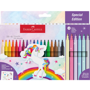 Marcadores Faber - castell Unicórnio 18+6 - Papelaria Encantada