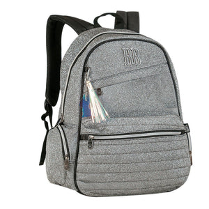 Mochila Rebecca bonbon 43cm Cinza brilhante - Papelaria Encantada