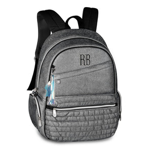 Mochila Rebecca bonbon 43cm Cinza brilhante - Papelaria Encantada