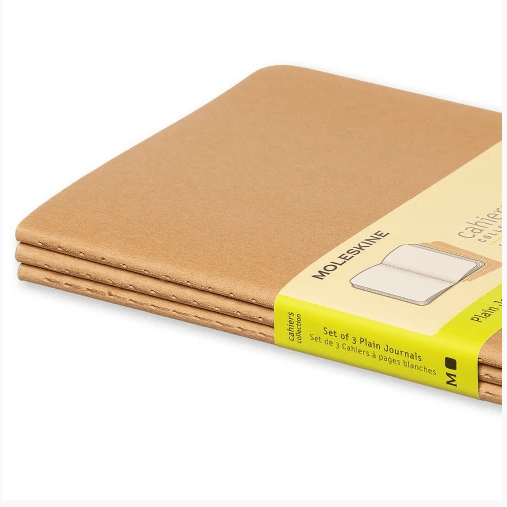 Moleskine Cahier Kraft conjunto de 3 13x21 liso - Papelaria Encantada
