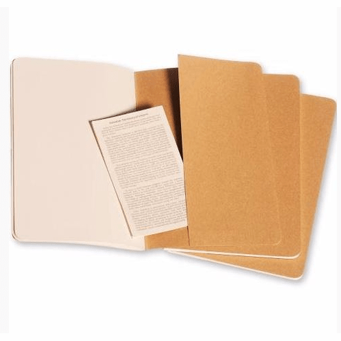 Moleskine Cahier Kraft conjunto de 3 cadernos lisos 9x14 - Papelaria Encantada
