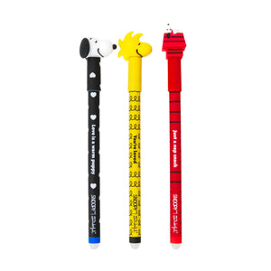 Conjunto de 3 canetas apagáveis Bo-Bo – Snoopy + Woodstock + Casa — detalhe 2