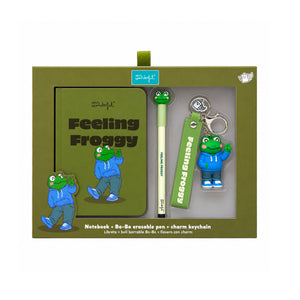Conjunto Rã — Caderno A6, porta-chaves e caneta Bo-Bo Feeling froggy — vista principal