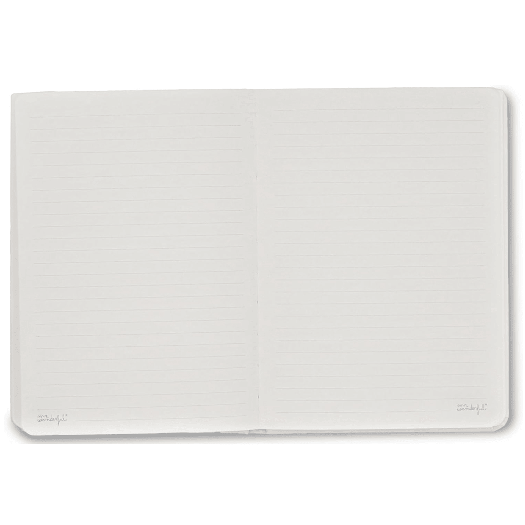 Notebook A5 Mr. Wonderful estampado flores Pautado - Papelaria Encantada