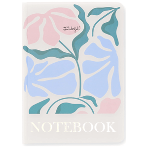 Notebook A5 Mr. Wonderful estampado flores Pautado - Papelaria Encantada