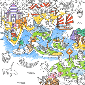 Omy Atlas - Poster gigante para colorir - Papelaria Encantada