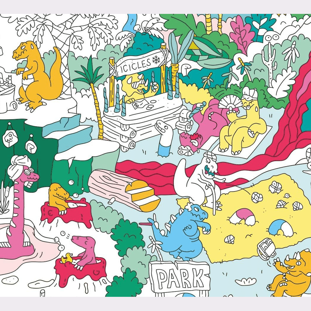Omy Dinos - Poster gigante para colorir - Papelaria Encantada