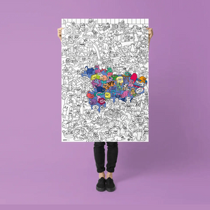 Omy Kitty - Poster gigante para colorir - Papelaria Encantada