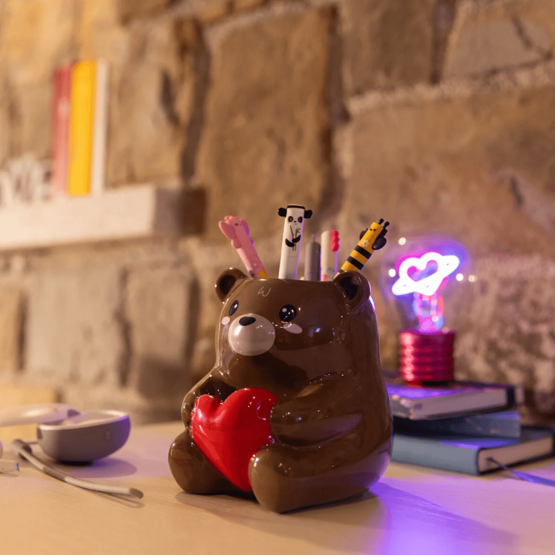 Porta - canetas em cerâmica - Ursinho de peluche - Acessórios de mesa - Legami - Papelaria Encantada