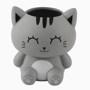 Porta Canetas gato cinzento itotal - Papelaria Encantada